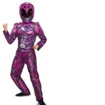 Girls Power Rangers Halloween Costume Purple Muscle Jumpsuit &amp; Mask-sz 10/12 - $19.80