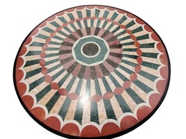 21&quot; Marble Table Top Semi Precious Stone Inlay Work Mosaic Furniture Indoor Deco - £653.73 GBP