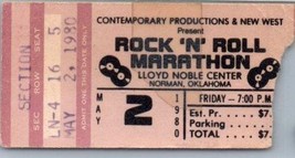 Vintage Norman Oklahoma Rock&#39;N Rouleau Marathon Concert Ticket Stub Peut 2 - £21.44 GBP