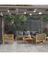 vidaXL Dark Grey Acacia Wood Modular Garden Lounge Set, 7-Piece - $1,235.40 CAD