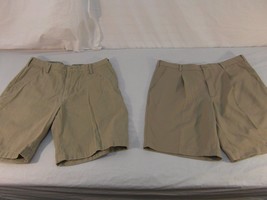 Adult Men&#39;s Nautica Khaki Flat Front Shorts &amp; Nike Golf Pleated Shorts 3... - $23.47