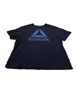 Reebok Men&#39;s T-Shirt 2XL Blue Water Graphic Big Logo Fitness Tee Navy XXL - $15.04