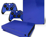 For Xbox One X Skin Console &amp; 2 Controllers Blue Glossy Finish Vinyl Wra... - £10.32 GBP