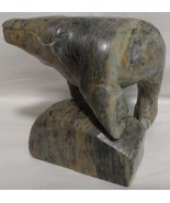 Artisan Carved Natural Soapstone Humpback Whale Figurine w/Base Multi-Co... - $46.00