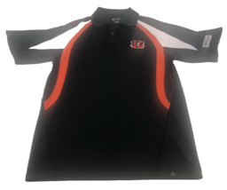 NFL Cincinnati Bengals Men&#39;s Polo Small Team Apparel Football Black Orange KCCR - £10.70 GBP