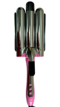 Chi x Barbie 1.25&#39;&#39; Triple Barrel Titanium Deep Waver PINK Nice Shape! - £42.91 GBP