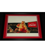 Vintage Coca Cola Santa Claus Framed 11x14 Poster Official Repro - £27.24 GBP