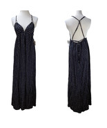 NWT Christopher Deane Silk Long Maxi Black Dot Dress New Tags Neiman Marcus - £78.65 GBP