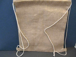 Natural Jute Draw String Backpack Drawstring Cinch Beach Gym Tote Bag Back Pack - £5.03 GBP