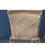 Natural Jute Draw String Backpack Drawstring Cinch Beach Gym Tote Bag Ba... - $8.73 CAD