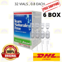 6 X Alcon Tears Naturale Gratuito 32 Fiala 0.8ml Lubrificante Collirio - £98.15 GBP