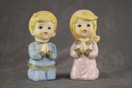 VINTAGE 2PC Lot Porcelain Boy &amp; Girl Figurines Praying HOMCO Home Interiors 5211 - £8.88 GBP