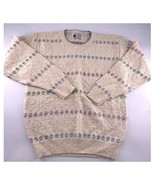 Vintage Cotton Harbor Sweater Womens Small Cream Multicolor Grannycore Y... - €25,08 EUR