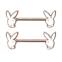 Luminous Rabbit Nipple Piercing Ring Stainless Steel Bar Nipple Piercing Bunny C - £15.10 GBP