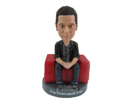 Custom Bobblehead Handsome Male Sittin Gon A Sofa With Hands Joined - Leisure &amp;  - £133.53 GBP