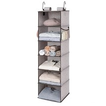 6-Shelf Hanging Closet Organizer, Hanging Shelves For Closet, Fabric, Mixing Of  - £41.81 GBP