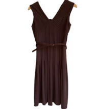 ADRIANNA PAPELL Pintuck Jersey Cap Sleeve Fit N Flare Dress sz 8 Brown B... - $16.22