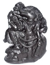 Laxmi Varaha Idol on Natural Golden Sudarshan Shaligram - Gandaki River ... - $292.05