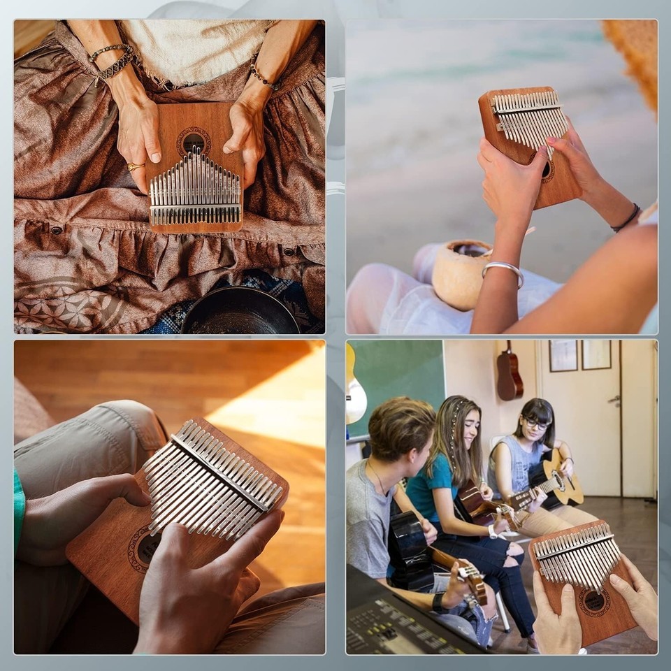 Travel-Friendly 21-Key Kalimba Thumb Piano - Musicians Gift with Tune Hammer Item image 7