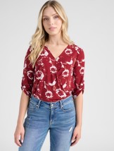 WEST K Women&#39;s Floral Roll Tab Knit Blouse, Medium - $15.84