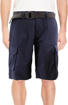 Men&#39;s 100% Cotton Classic Fit Woven Belt Multi Pocket Casual Cargo Shorts - £27.21 GBP