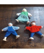Melissa Doug Dollhouse Posable Wooden Dolls People yarn Hair Lot Of 3 - $13.72 CAD