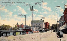 South Jefferson Street Huntington Indiana 1911 postcard - £5.83 GBP