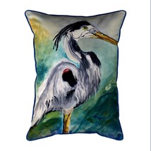 Betsy Drake Betsy&#39;s Blue Heron 20x24 Extra Large Zippered Indoor Outdoor Pillow - £48.67 GBP