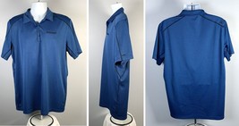 Samsung Embroidered Logo Polo Golf Shirt Mens XL Polyester Blue - $29.65
