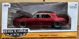 Red 1969 Chevy Camaro 1:24 Die-Cast Collectible Bigtime Muscle Car Jada - £27.46 GBP