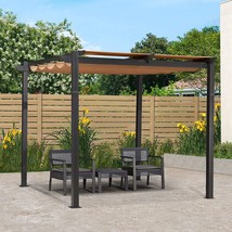 PURPLE LEAF Outdoor Retractable Pergola with Sun Shade Canopy 10&#39; x 10&#39; Patio - £328.72 GBP