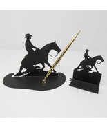 Cowboy &amp; Horse Metal Silhouette Desk Organizer Set Western Heritage Wichita - $482.13 MXN