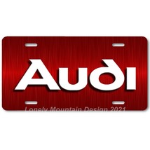 Audi Inspired Art White on Red FLAT Aluminum Novelty Auto Car License Tag Plate - £14.38 GBP
