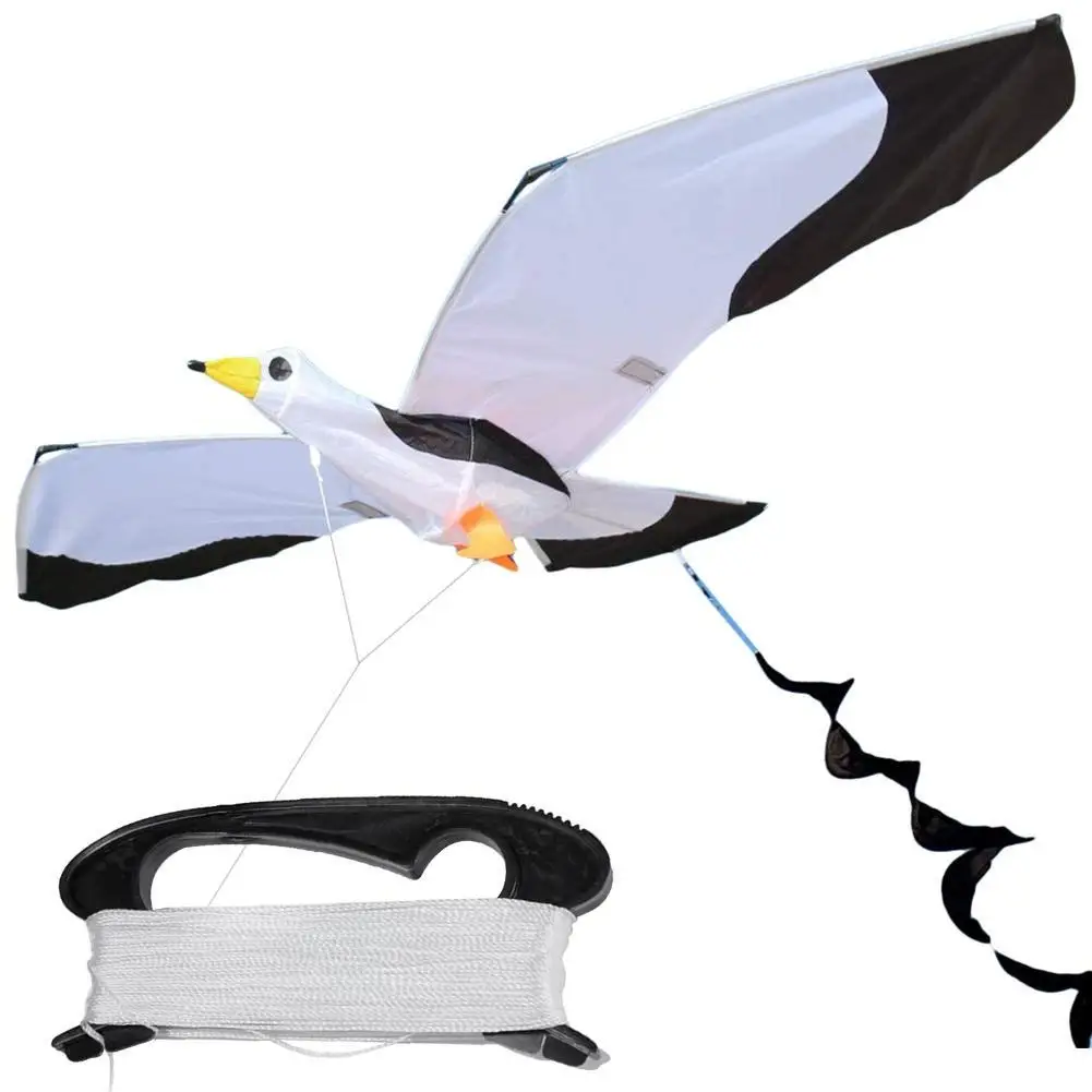 Kids Lifelike 3D Seagull Kite Flying Game Outdoor Sport Fun Toy with 100m Line - £41.36 GBP