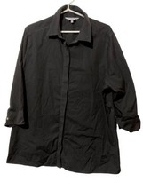 Stafford Wrinkle Free Black Button Down Long Sleeve Dress Shirt Size 18 /34 - £15.50 GBP