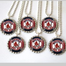 Boston RED SOX baseball Bottle Cap Necklaces Birthday favors lot of 20 necklace - £19.54 GBP