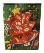 Clay Art Navidad Christmas Tree Chip N Dip Appetizer Platter 2004  - £37.95 GBP