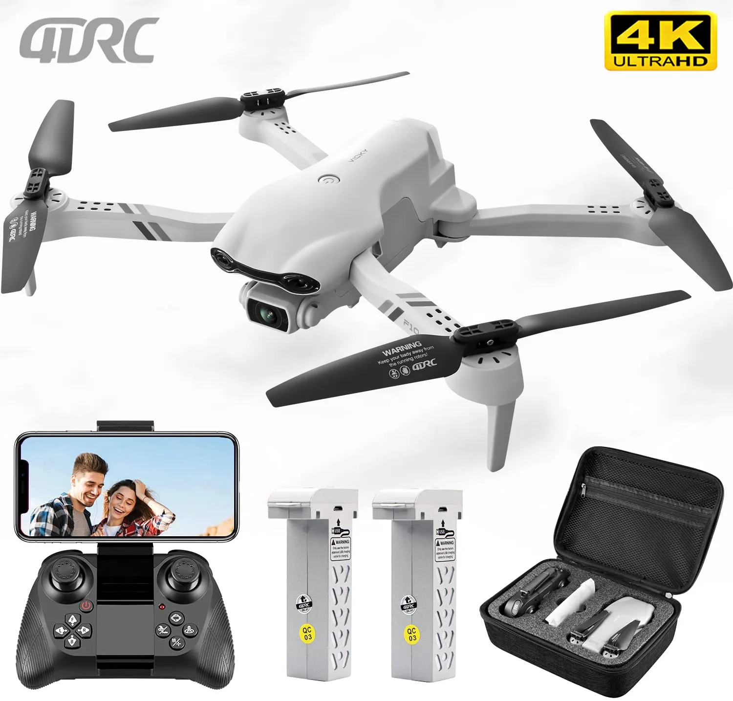 4DRC F10 Drone 4K HD Dual Camera GPS Wifi FPV Portable Foldable Quadcopt - £60.39 GBP+