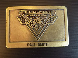 North American Fishing Club Life Member Belt Buckle Paul Smith 2 7/8 W By 1 7/8 - £19.54 GBP