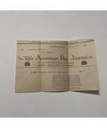 The American Bee Journal Receipt For Classified Ad 1919 Hamilton Illinois - $387.80 MXN