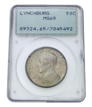 1936 50C Lynchburg Commémoratif Demi Dollar Classé Par PCGS MS65 Crotale - $341.05