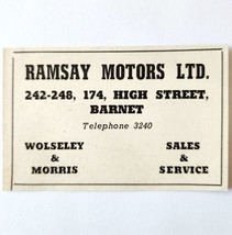 1954 Ramsay Motors London Car Dealer Advertisement Import Automobilia E89F2 - $369.57 MXN