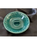 1940s Hotel Statler New York Mid Century Teal Blue Art Pottery Ashtray S... - $30.91 CAD