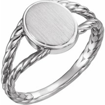Sterling Silver 11 X 19 MM Oval Rope Signet Ring - £117.16 GBP+
