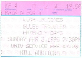 Blues Traveler Concert Ticket Stub April 2 1995 Ann Arbor Michigan - £19.37 GBP