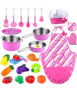 Kids Play Kitchen Accessories Set With Play Pots And Pans, Toddler Kitch... - £34.32 GBP
