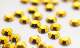 HOTFIX Gold Metallic Rhinestuds available 2 Sizes (ø3.0mm ø4.0mm) min 14... - £3.18 GBP