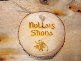 Nollaig Shona Christmas Tree Decorations Ornament Pine Slice Irish Irela... - $6.97