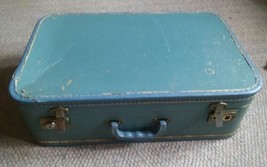 Vintage Hardside Suitcase Blue 21x13.5 Lockable WIth Key  - $19.99