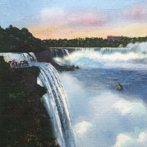 prospect Point Niagara Falls USA Canada 1940s Postcard Vintage Linen - £6.91 GBP